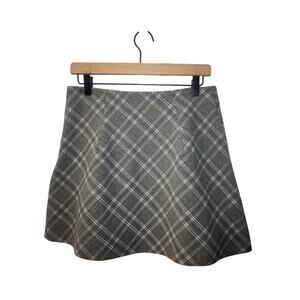 Princess Polly Fike Grey Plaid Mini Skirt Size 8